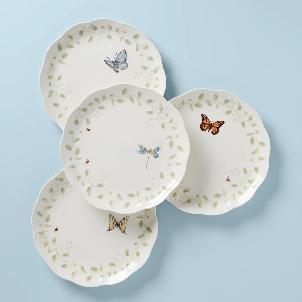 Butterfly Meadow Vines 4-Piece Dinner Plate Set | Lenox