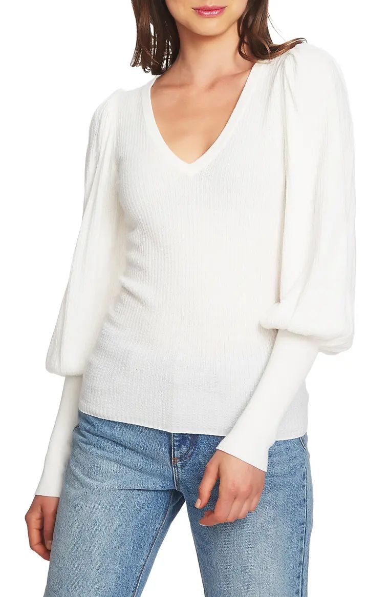 Blouson Sleeve Textured Sweater | Nordstrom