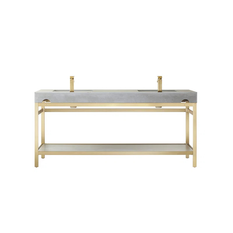 Funes 72'' Double Bathroom Vanity with Stone Top | Wayfair North America