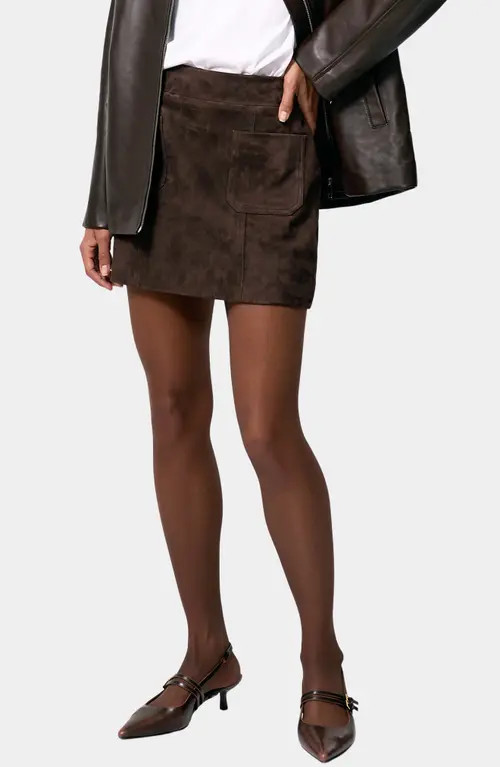 Reiss Vida Suede Miniskirt in Chocolate Brown at Nordstrom, Size 14 Us | Nordstrom