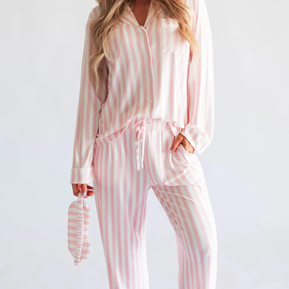 Women's Button Up Set In Poppy | Silks Design