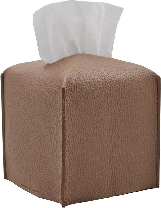 Livelab Tissue Box Cover, Square Decorative PU Leather Tissue Box Holder Modern Tissue Case Facia... | Amazon (US)