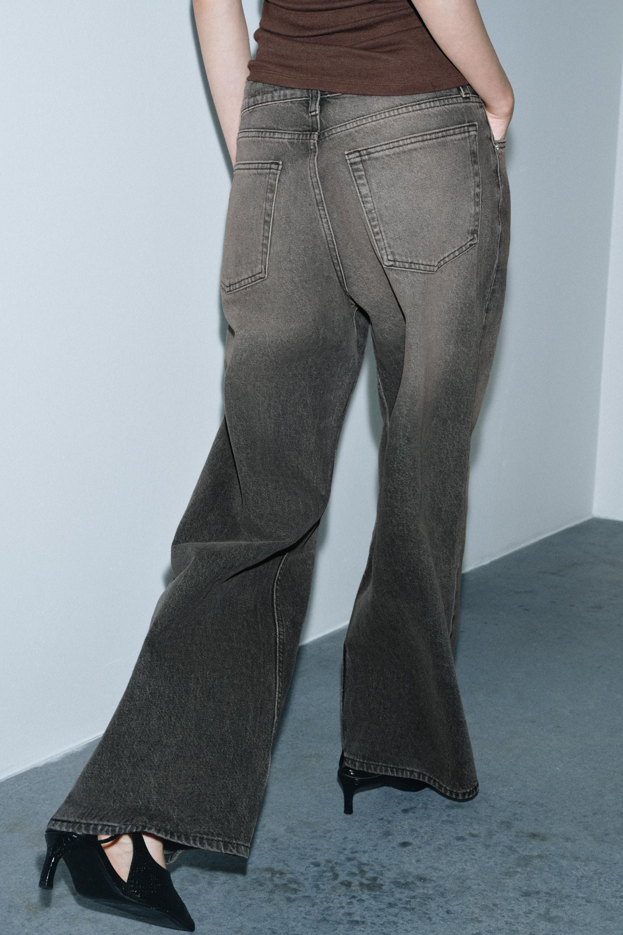 ZW COLLECTION MID-RISE WIDE LEG JEANS WITH DARTS | Zara US
