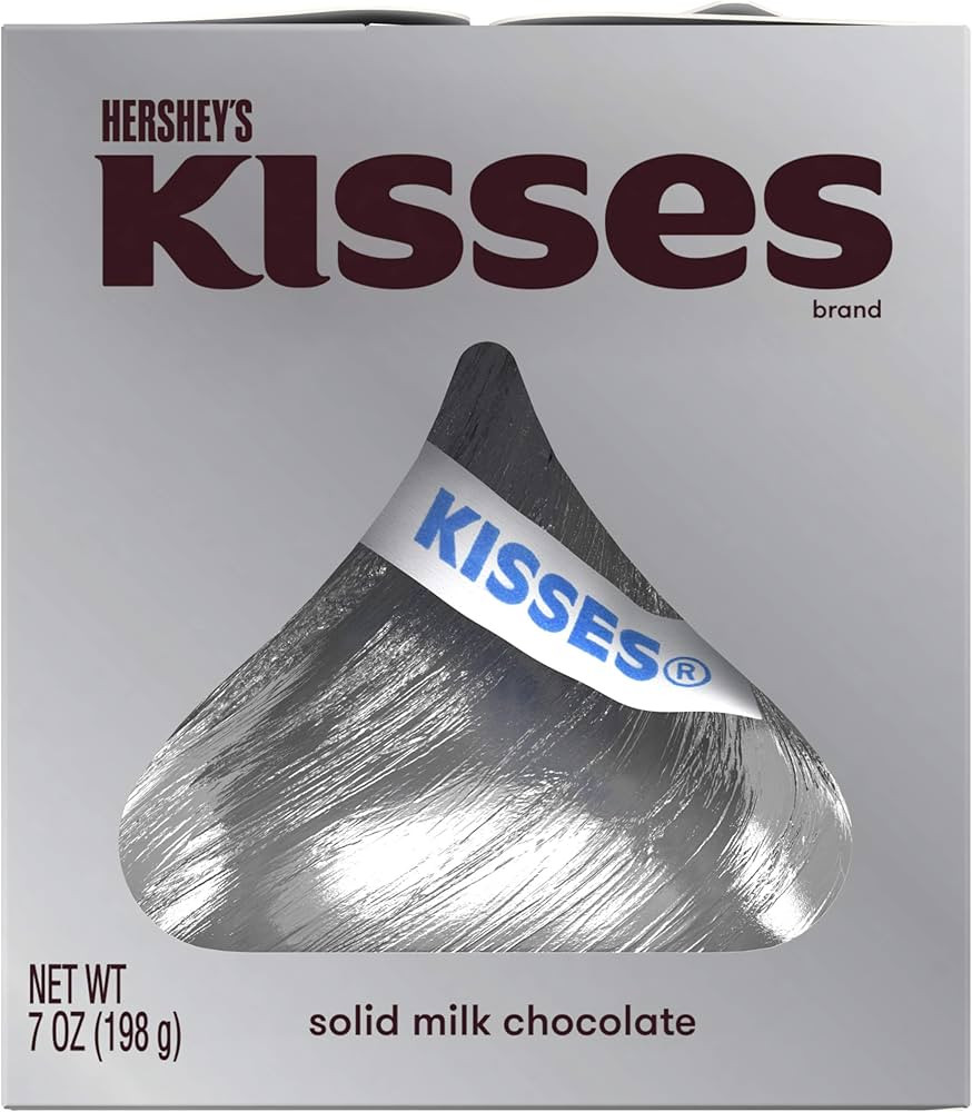 HERSHEY'S KISSES Solid Milk Chocolate Candy Gift Box, 7 oz | Amazon (US)