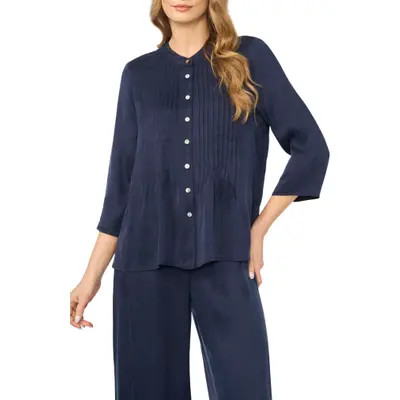halogen(r) Pintuck Top in Midnight Sage at Nordstrom, Size Small | Nordstrom