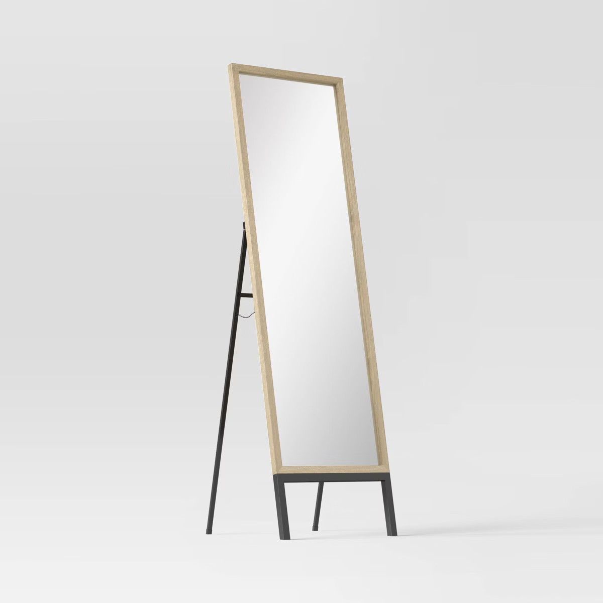 20" x 66" Oak and Metal Modern Floor Mirror Brown - Project 62™: Easel Back, MDF Frame, No Asse... | Target