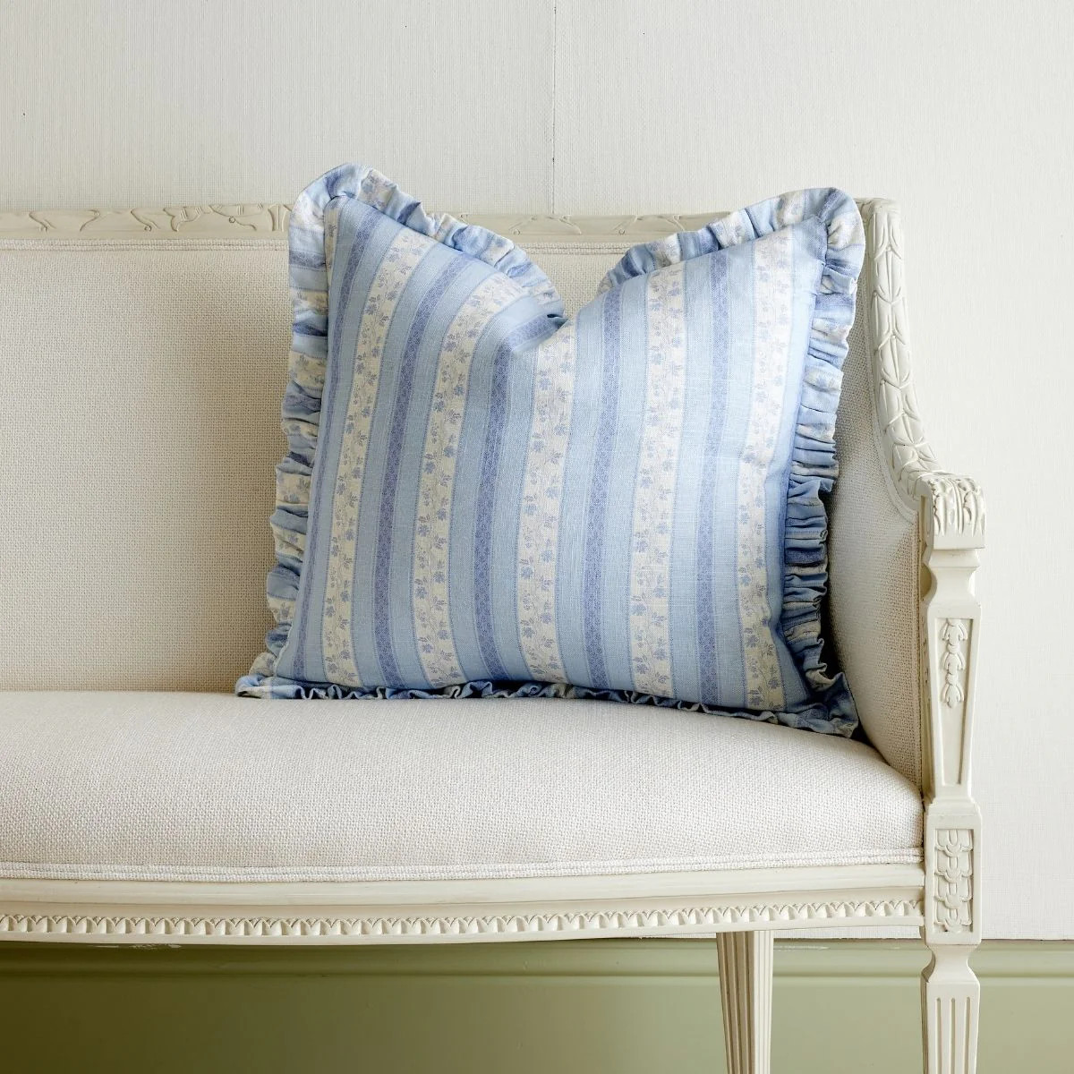 Isabelle in Blue Frill Pillow | Caitlin Wilson Design