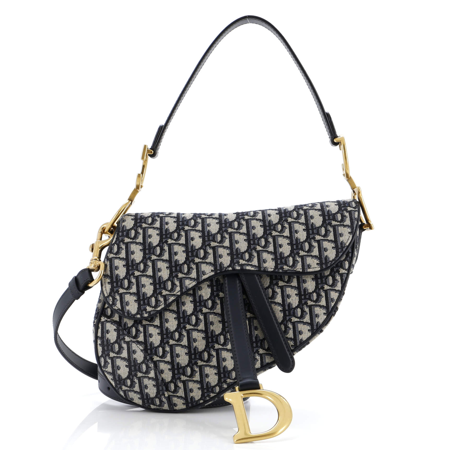 Saddle Handbag with Strap Oblique Canvas Medium | Shop Simon