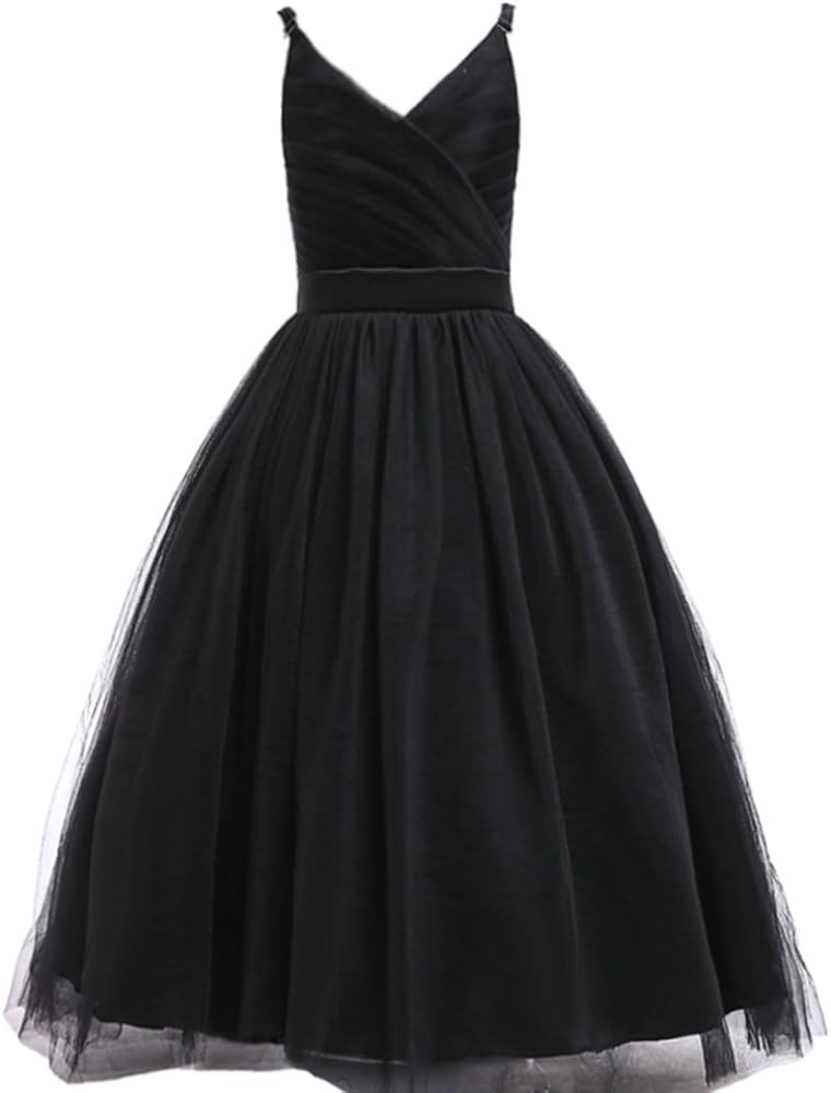 Glamulice Flower Girls Spaghetti Strap Tulle Dress Long A Line Wedding Pageant Dresses Princess B... | Amazon (US)