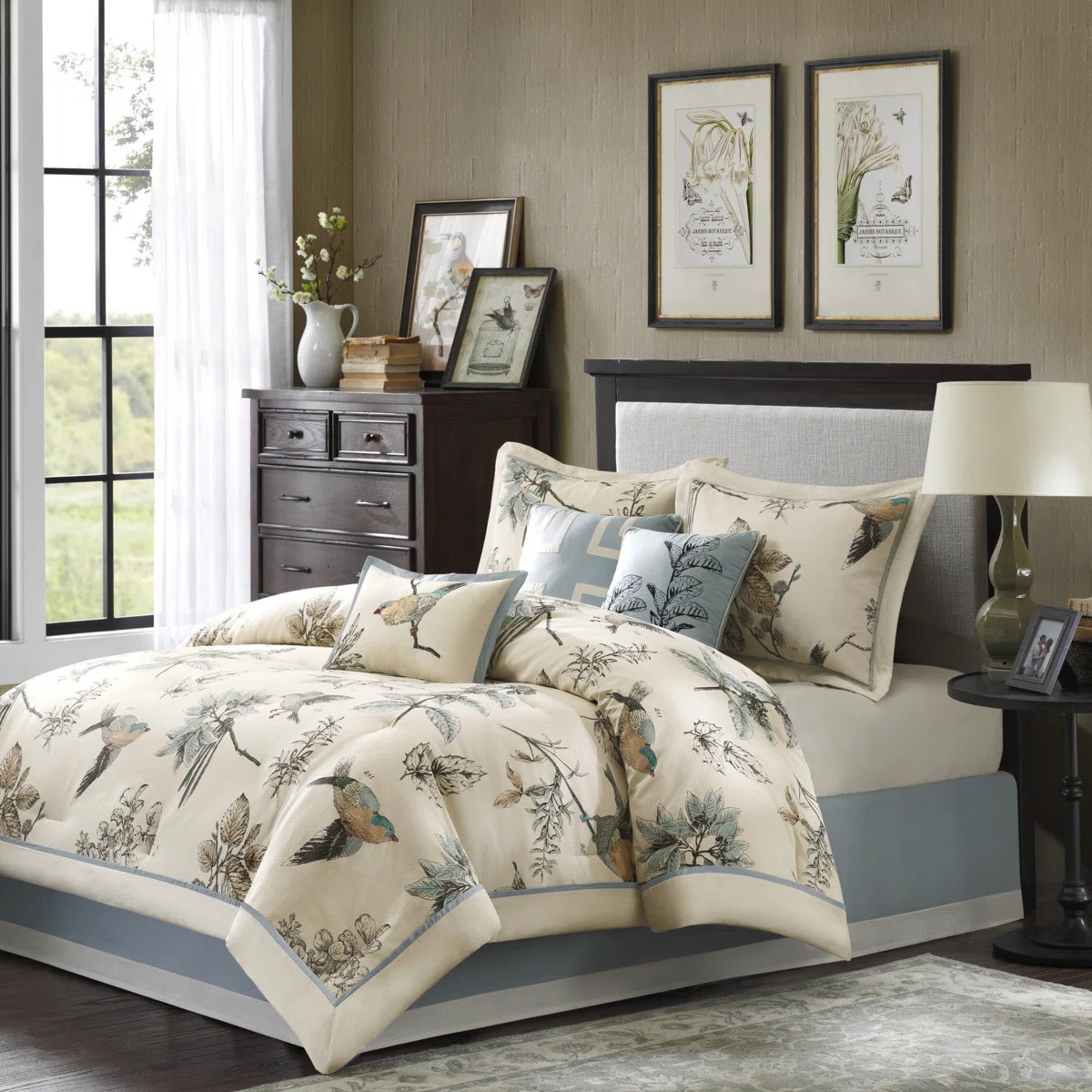 Quincy Reversible 7 Piece Printed Cotton Twill Comforter Set | Wayfair North America