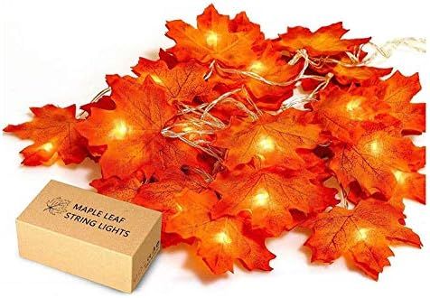 JamBer Fall Maple Leaf Garland 20 LED Maple Leaves Fairy Lights 8.2 Feet Fall Garland Lights Wate... | Amazon (US)