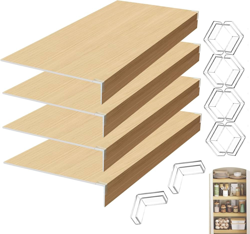 Wire Shelf Covers Set of 4, 33x12x3 in, Durable PVC Shelf Cover for Wire Shelving Pantry, Kitchen... | Amazon (US)