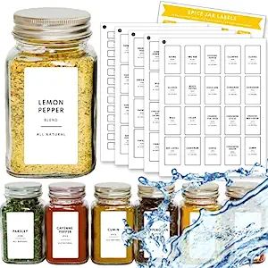 VUDECO 145 Spice Jar Labels Pantry Labels for Containers Preprinted Kitchen Labels Waterproof Pan... | Amazon (US)