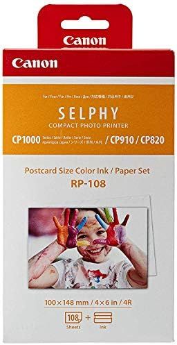 Canon RP-108 Color Ink/Paper Set, Compatible with Selphy CP910/CP820/CP1200/CP1300 | Amazon (US)