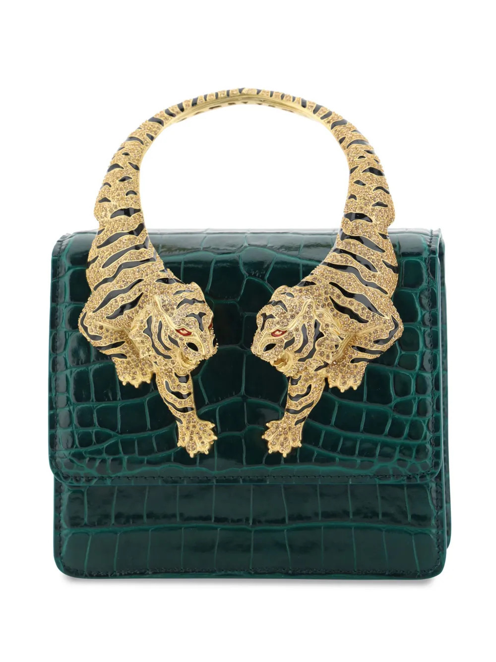 Roberto Cavalli medium Roar top-handle bag - Green | Farfetch Global