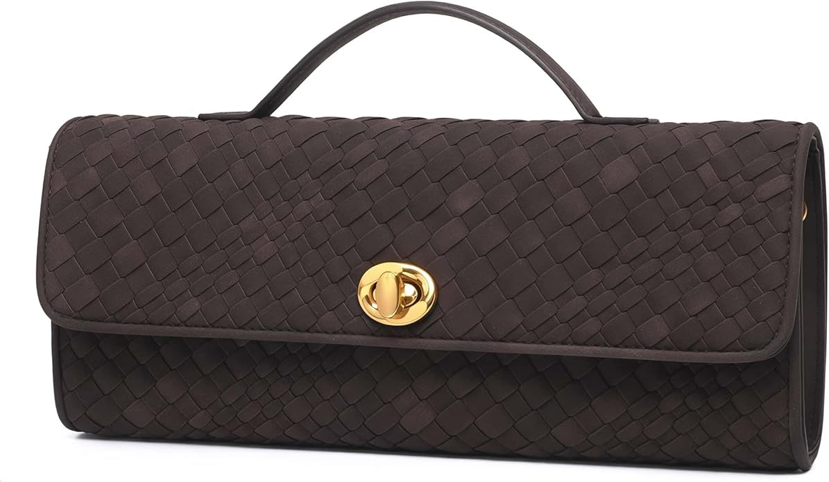 Fynvrona Suede Woven Bag for Women - Soft Mixed-Weave Shoulder Handbag - Elegant Underarm Purse &... | Amazon (US)