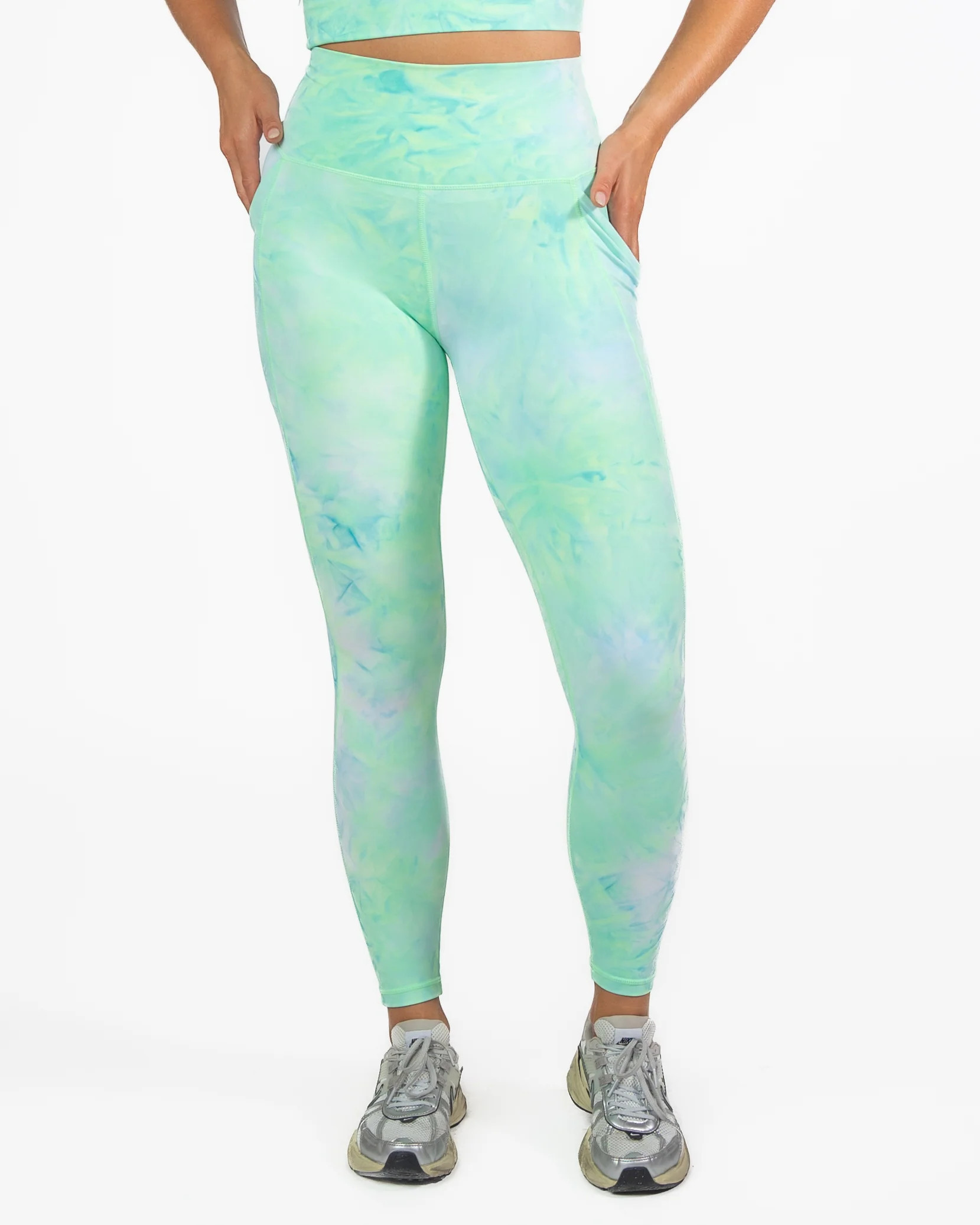 Lux Pace Leggings - Key Lime Tie Dye | Senita Athletics