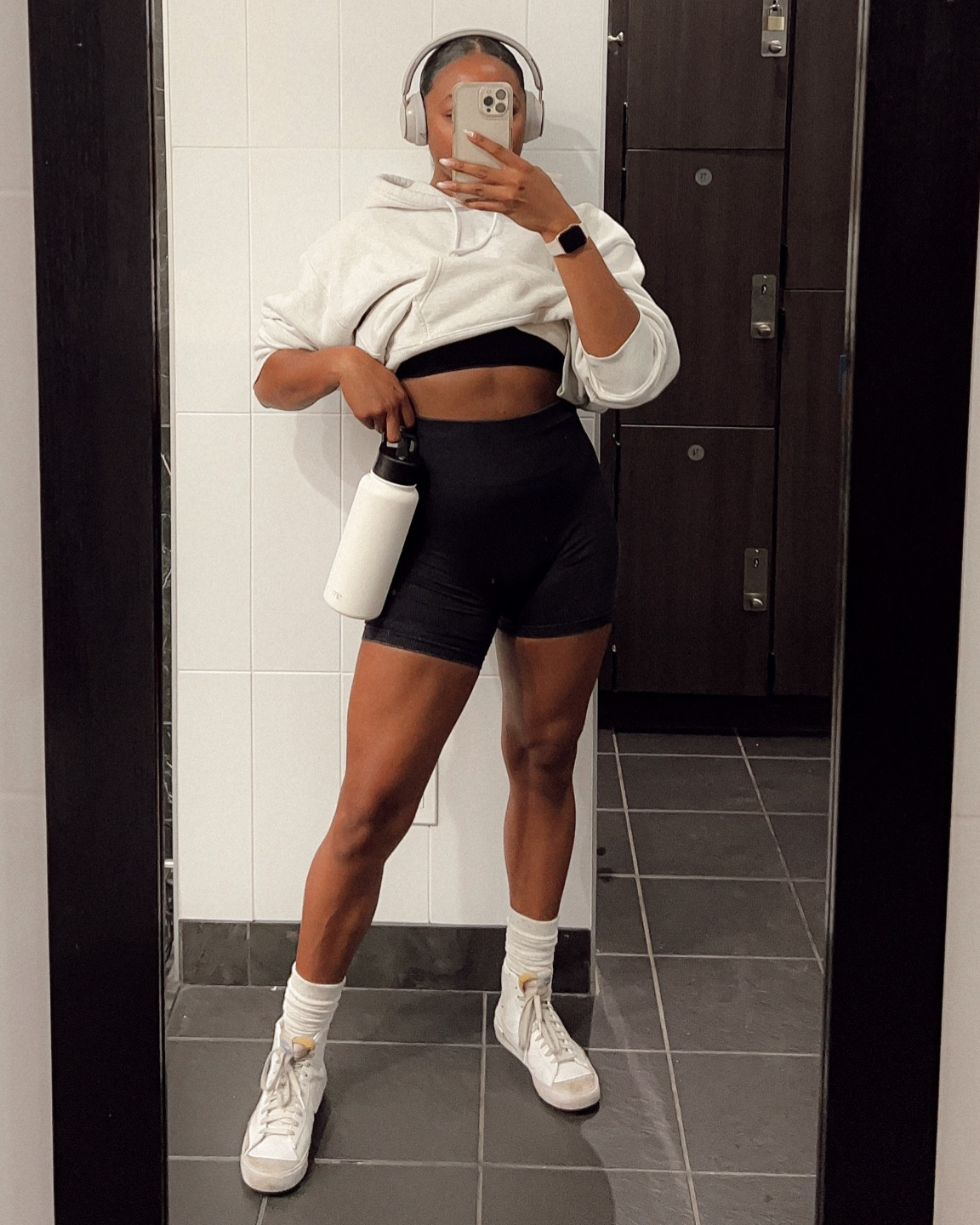 simple black x grey gym workout set. 💪🏾

black set from Target. 
Heather chrome hoodie from Aritzia 

#LTKshoecrush #LTKfit