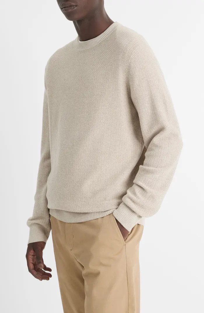 Vince Geometric Jacquard Wool & Cotton Blend Crewneck Sweater | Nordstrom | Nordstrom