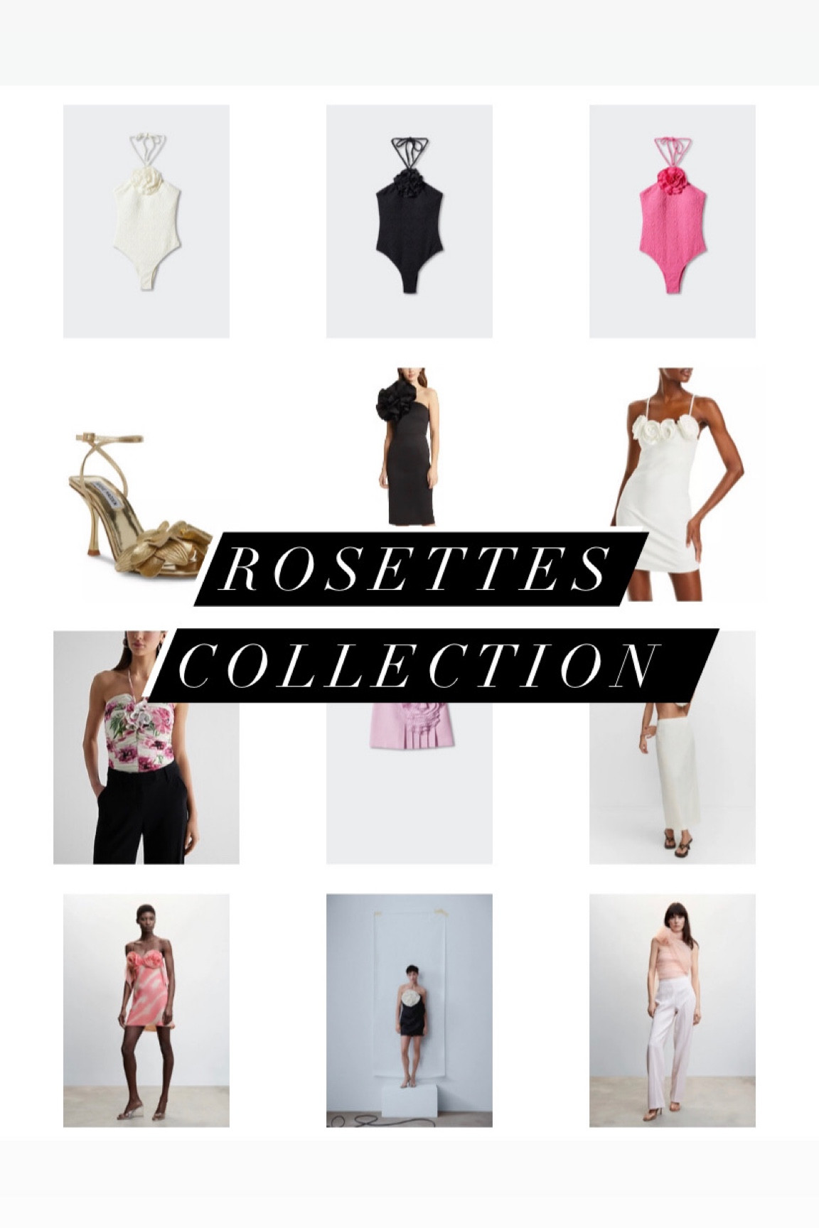 Rosette // rosettes // rosette dress swimsuit gold floral leather heels