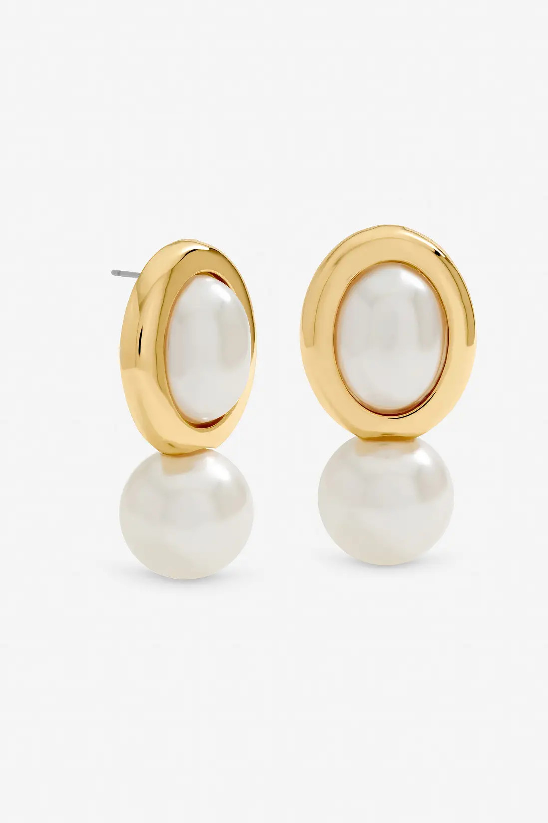 Gold Mood Plated and Pearl Statement Drop Earrings | Boohoo | Boohoo.com (UK & IE)