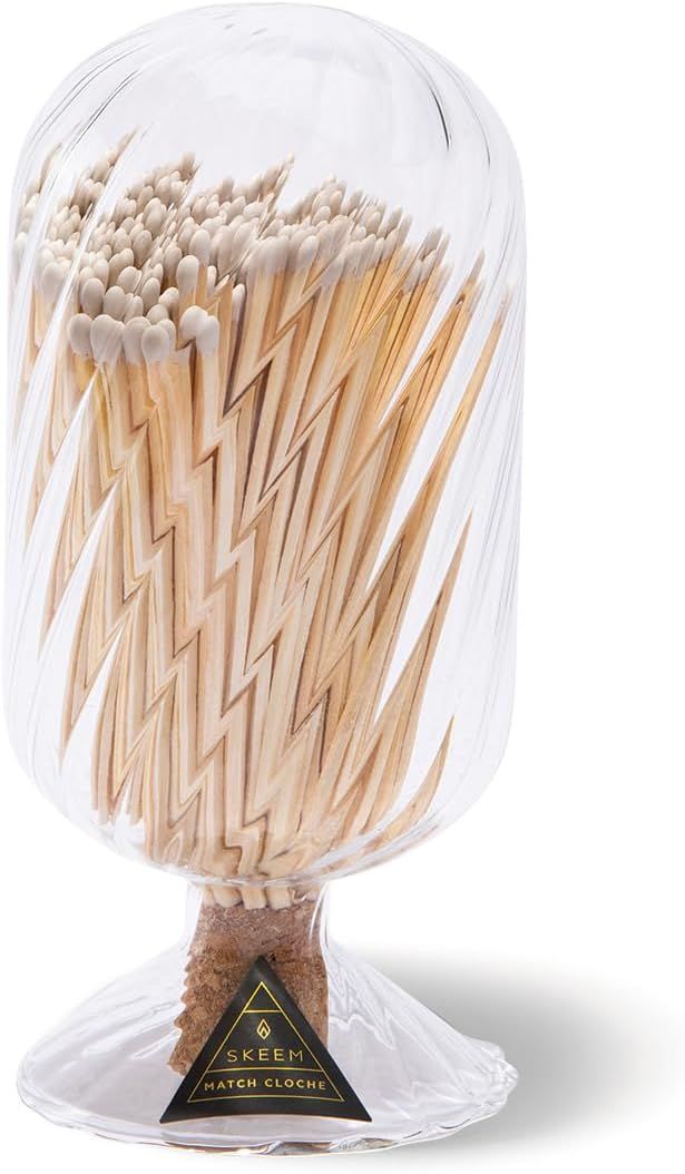 Skeem Helix Match Cloche with Striker - Includes 120 4 Inch Matches (White-Tipped Matches) - Decorative Matches in a Jar | Amazon (US)
