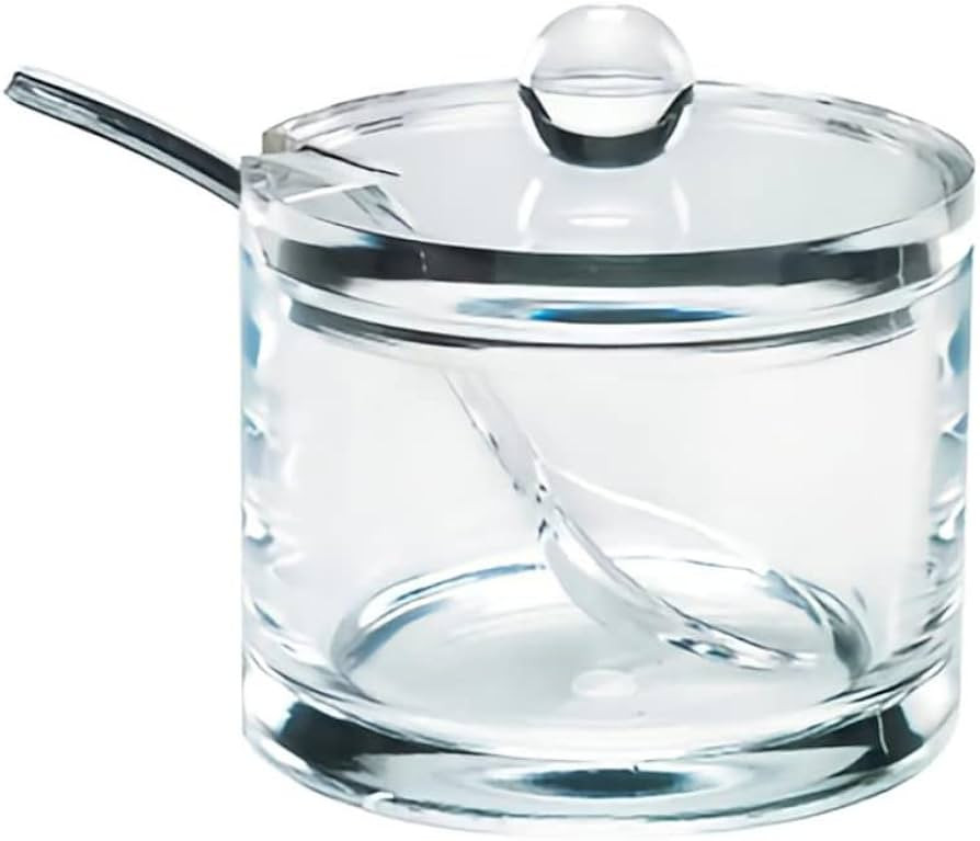 J&M DESIGN Clear Acrylic Sugar Bowl With Lid And Spoon For Coffee Bar Accessories, Cereal Bowls, ... | Amazon (US)