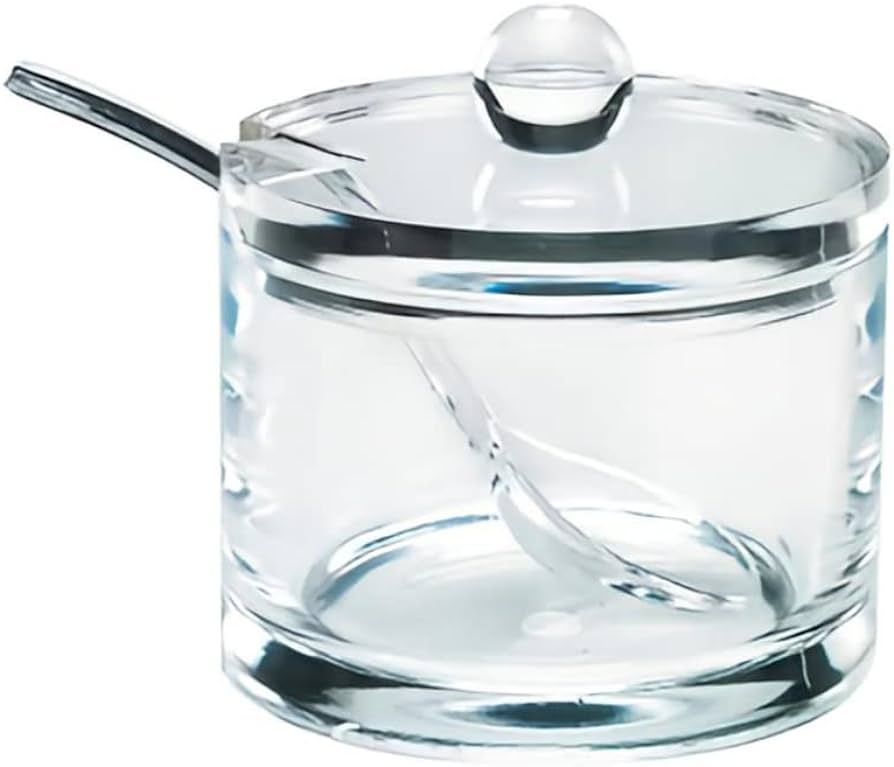 J&M DESIGN Clear Acrylic Sugar Bowl With Lid And Spoon For Coffee Bar Accessories , Cereal Bowls ... | Amazon (US)