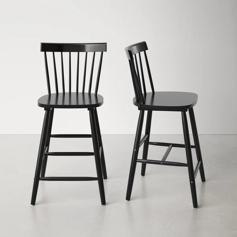 Stacee Solid Wood Stool (Set of 2) | Wayfair North America