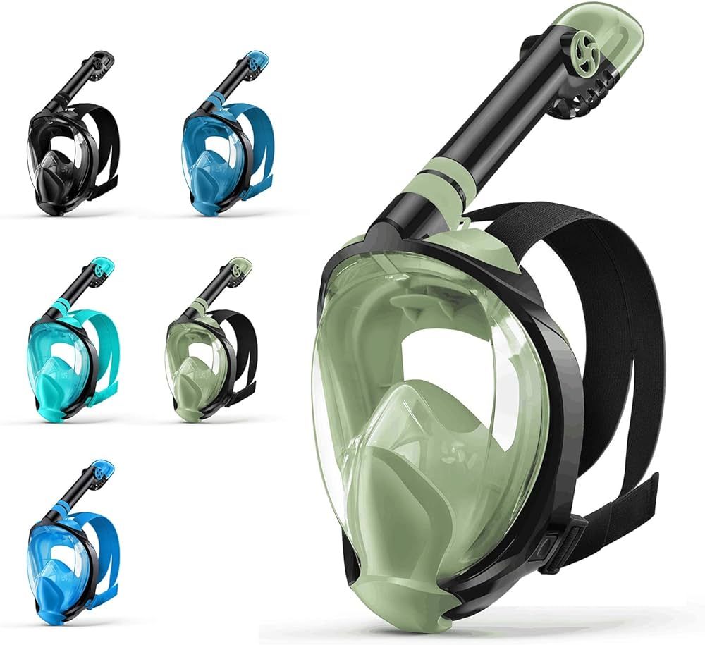 Full Face Snorkel Mask, Snorkeling Gear for Adults Diving Mask Anti Fog Premium Innovative Safety... | Amazon (US)