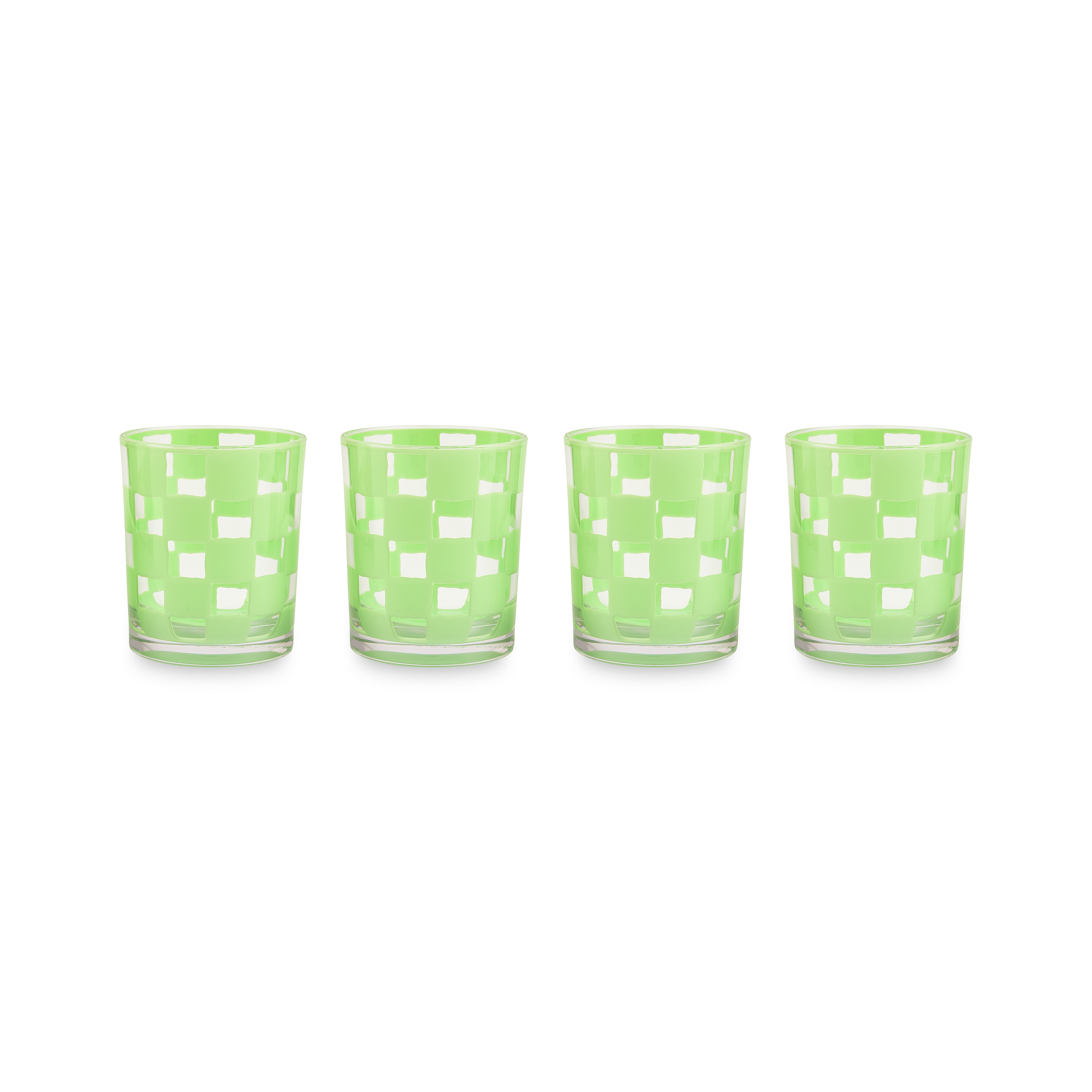 MacKenzie-Childs Green Check Acrylic Tumblers | MacKenzie-Childs