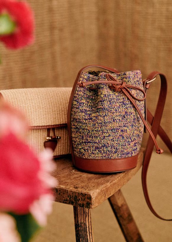 Mini Farrow bag - Multicoloured Raffia - Raffia - Sézane | Sezane Paris