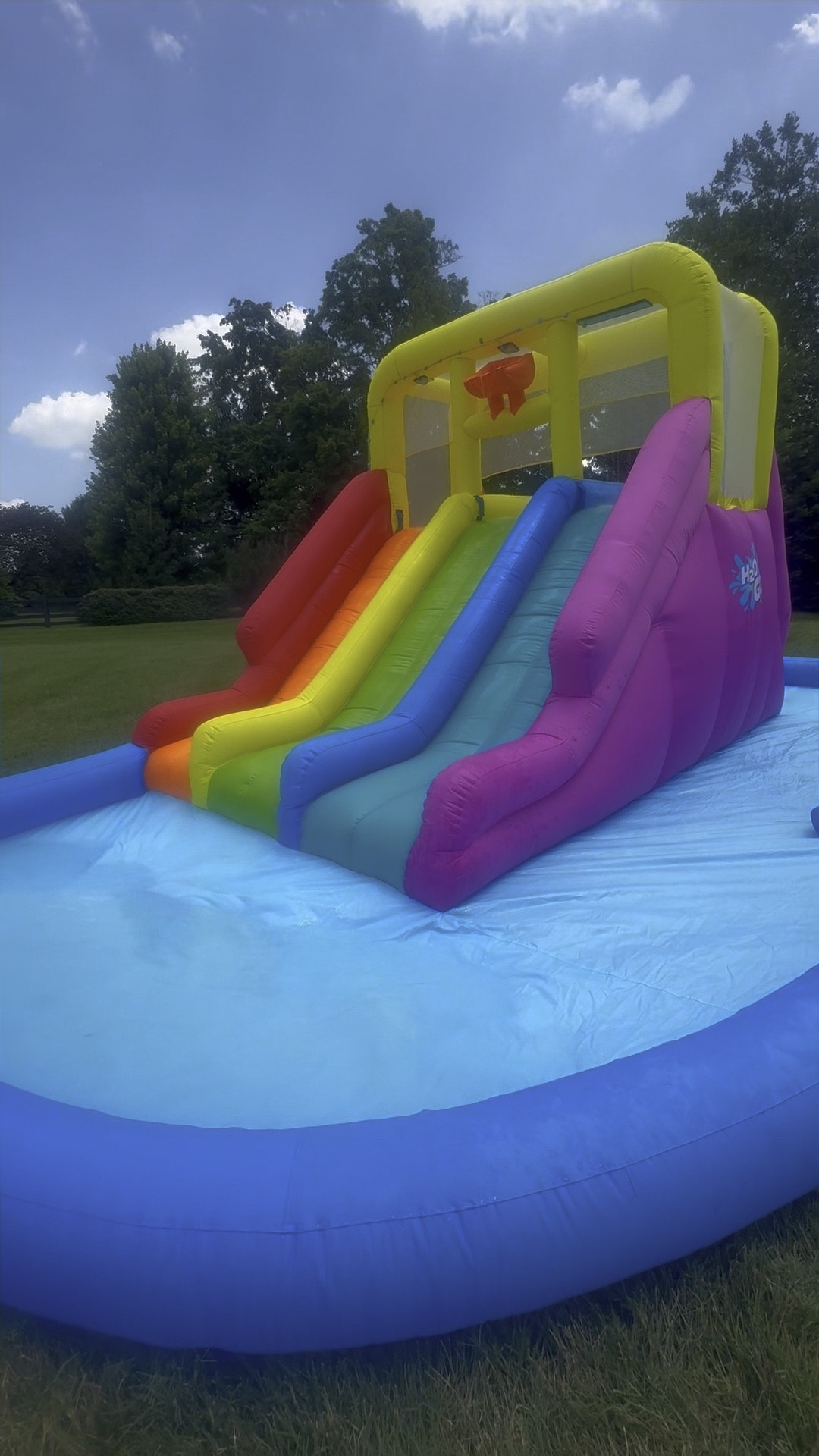 You need this. It’s super easy to set up AND super easy to take down. As in you attach the fan and hose or unplug them and done. It comes with a bag you let it dry and then stuff it back inside the bag. I know this is going to be an every Monday (when the pool is closed) activity for us! It’s too hot out there y’all. #summer #girlmom #slide #waterslide #livinglargeinlilly 

#LTKFamily #LTKSeasonal #LTKKids