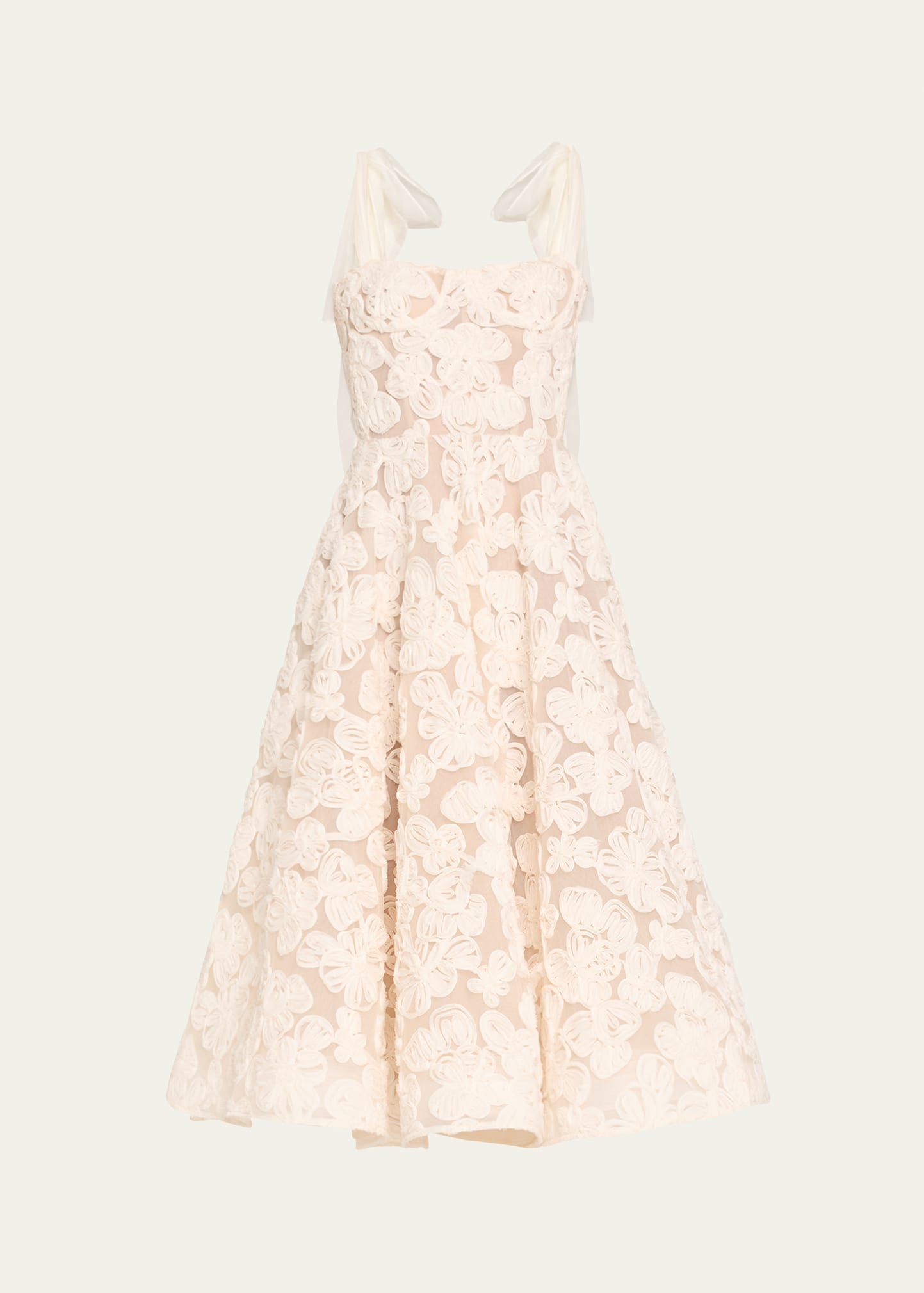 Bronx and Banco Sabrina Lace Midi Dress with Bow Details | Bergdorf Goodman