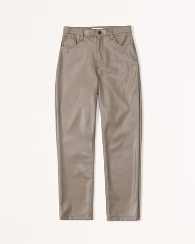 Curve Love Vegan Leather 90s Straight Pants | Abercrombie & Fitch (US)