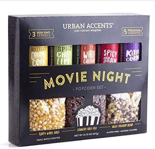 Urban Accents MOVIE NIGHT Popcorn Kernels and Popcorn Seasoning Variety Pack (set of 8) - 3 Non-G... | Amazon (US)