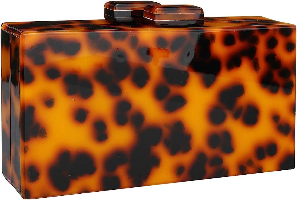 EROGE Acrylic Clutch Purse Perspex Box Colorful Geometric Design Handbags for Women (Amber): Hand... | Amazon (US)