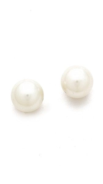Small Glass Pearl Post Earrings | Shopbop