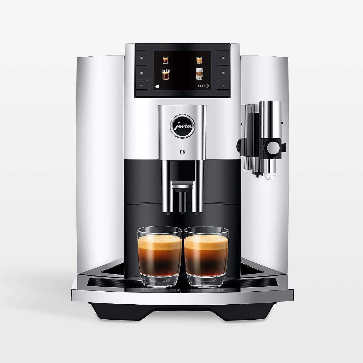 JURA E8 Automatic Espresso Machine in Chrome + Reviews | Crate & Barrel | Crate & Barrel