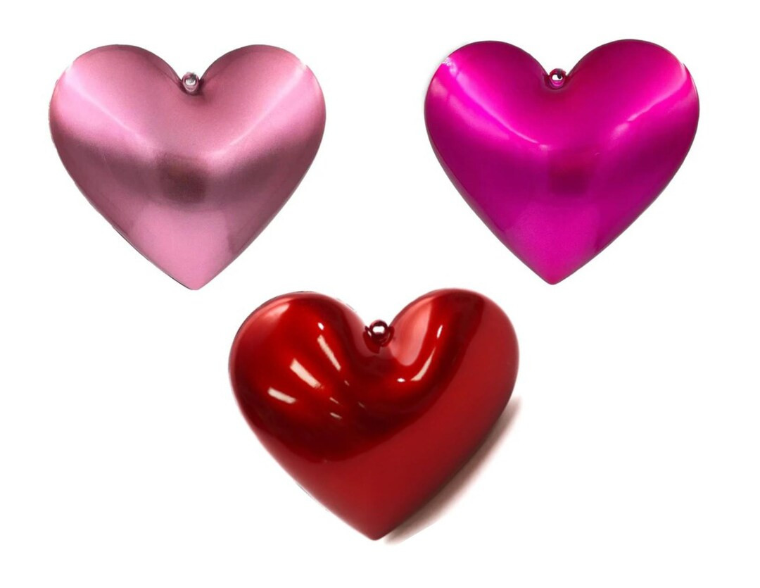 Shiny 8in Ornament Hearts• Various Colors • Wreath Attachment • Valentine's Day • All Occ... | Etsy (US)