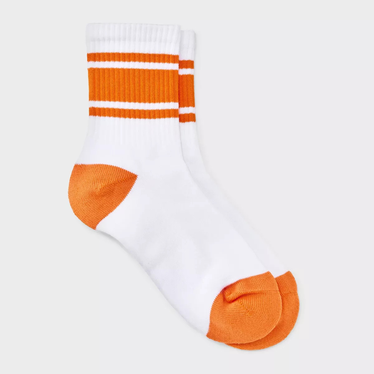 Women's Game Day Varsity Stripe Ribbed Cushioned Mid Crew Socks - Wild Fable™ White/Black 4-10 | Target