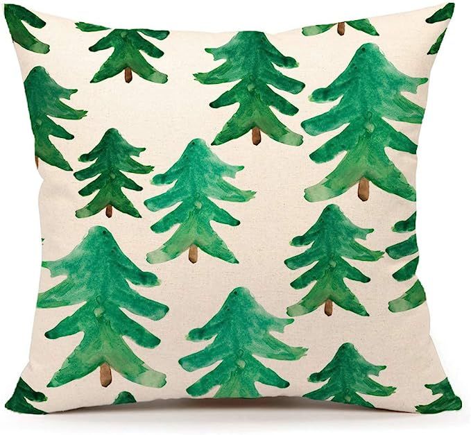 4TH Emotion Watercolor Christmas Tree Farm Throw Pillow Cover Cushion Case for Sofa Couch 18" x 1... | Amazon (US)