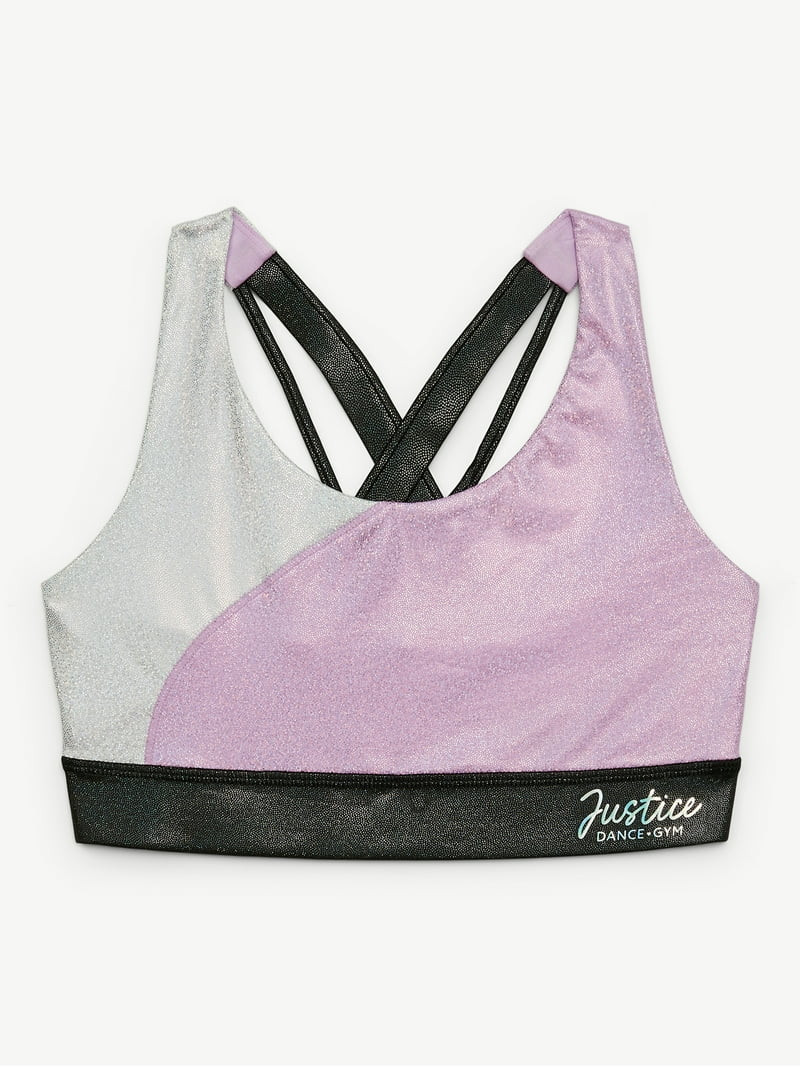 Justice Stretch Strappy Back Sports Bra for Girls, Sizes XS-XL | Walmart (US)
