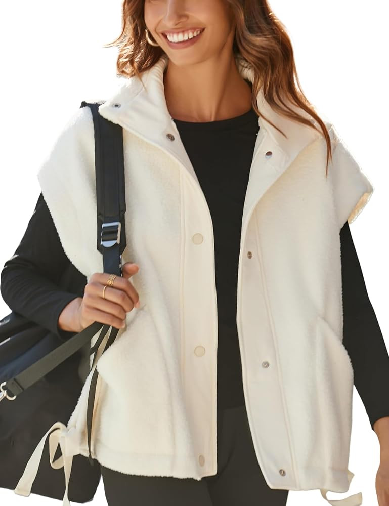 AMEBELLE Women's Oversized Fleece Vest Trendy Sleeveless Sherpa Jacket Winter Warm Fuzzy Outerwea... | Amazon (US)