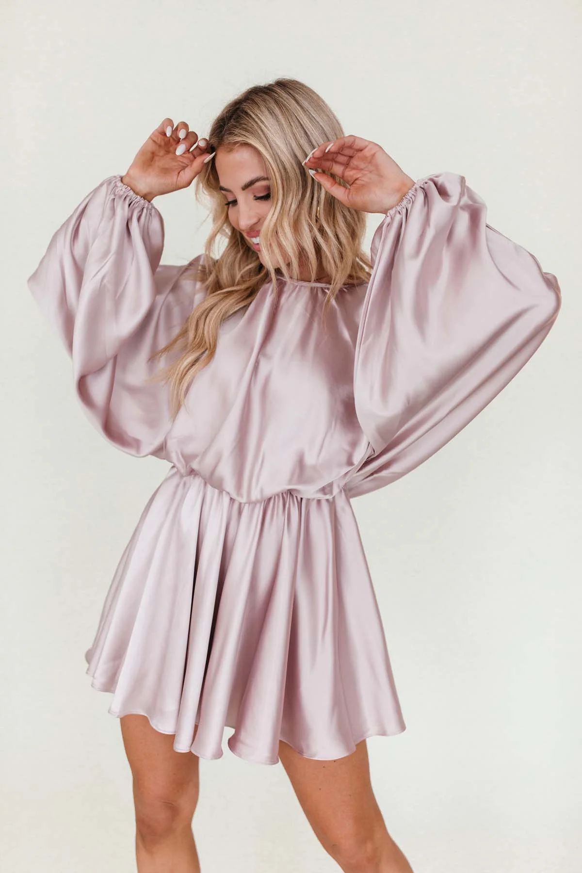 Natalia Flowy Satin Dress | The Post