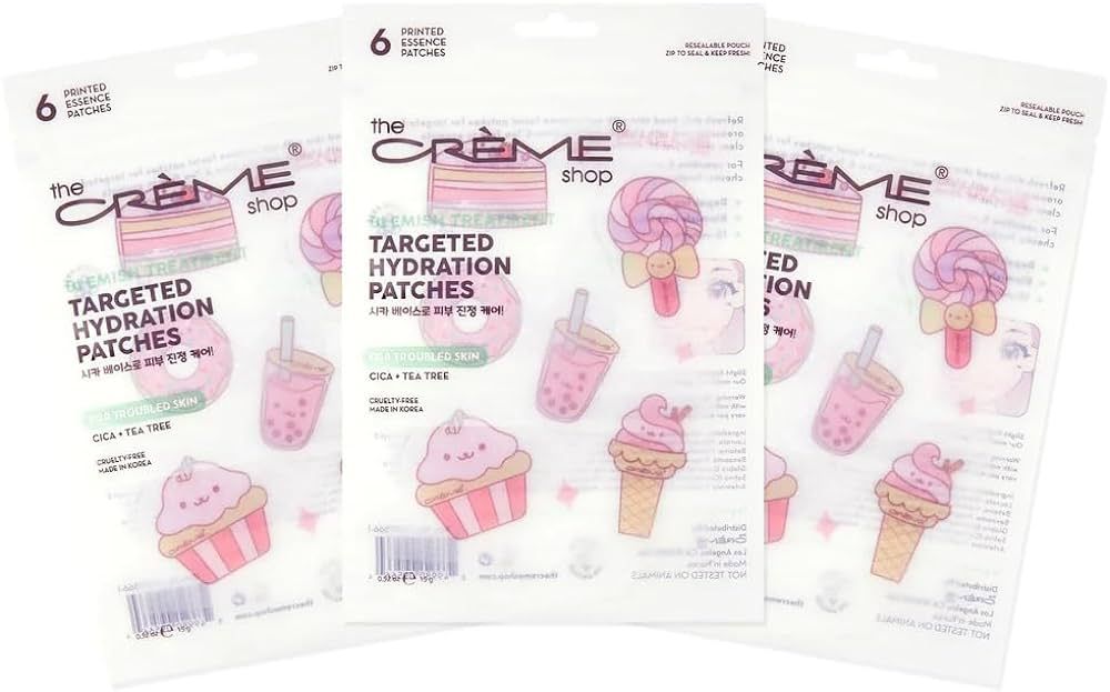 Amazon.com : The Crème Shop Targeted Hydration Patches For Acne, Skin Patches, Acne Spot Treatme... | Amazon (US)