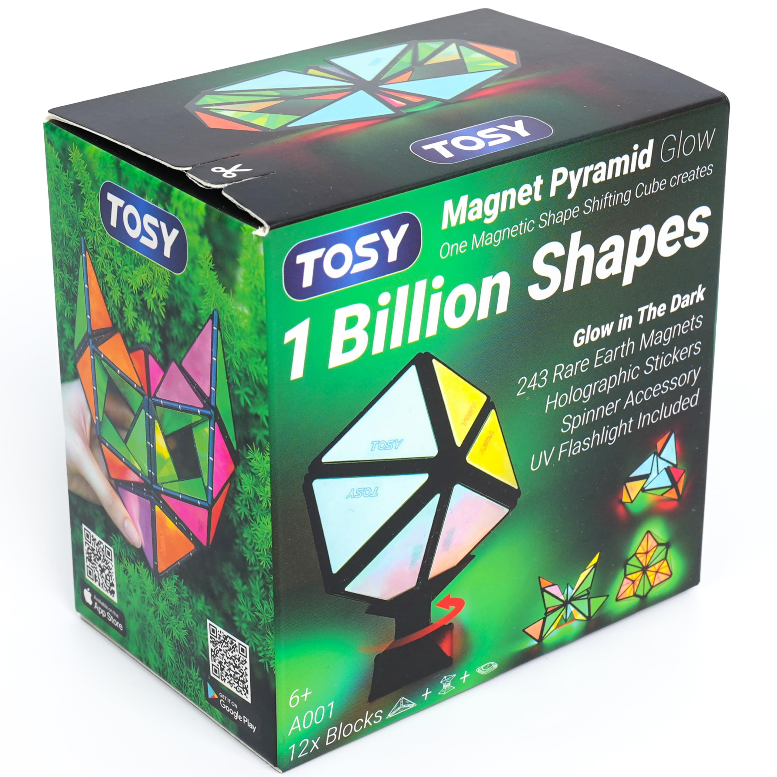 TOSY Magnet Pyramid Glow - 1 Cube Transforms into 1 Billion Shapes (Bunny, Egg, Flowers, Hearts),... | Amazon (US)