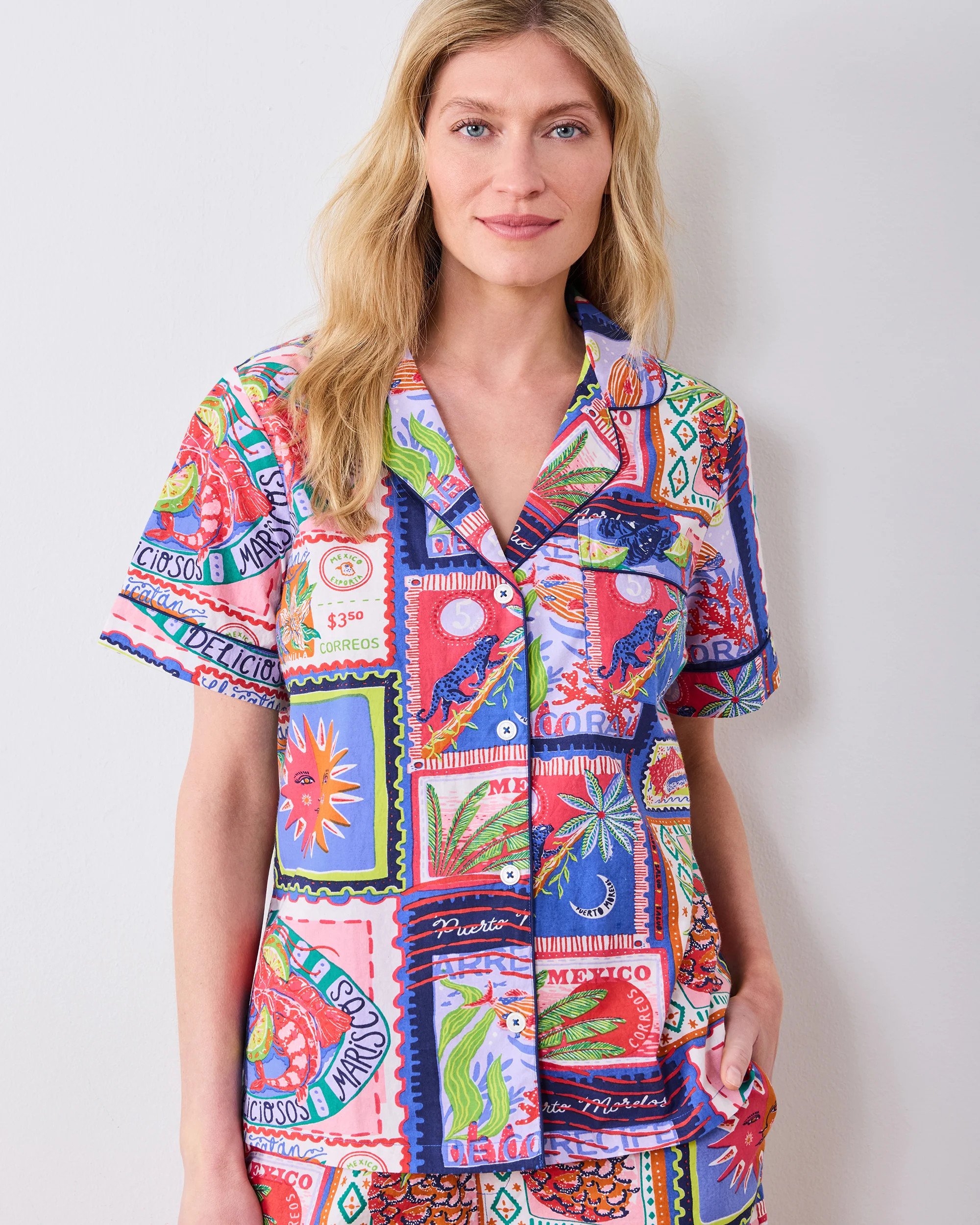 Colorful Coast - Short PJ Set - Blue Cocktail | Printfresh