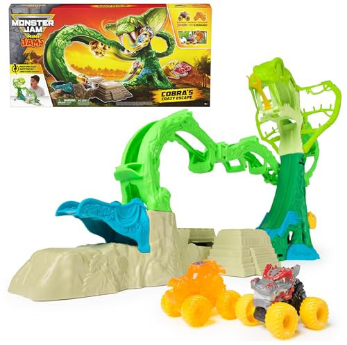 Monster Jam Mini Jams, Cobra’s Crazy Escape 28” Motorized Playset, 2 Exclusive Die-Cast ThunderROARus and JCB Digatron Monster Trucks, Kids Toys for Boy and Girls Ages 3 and up | Amazon (US)