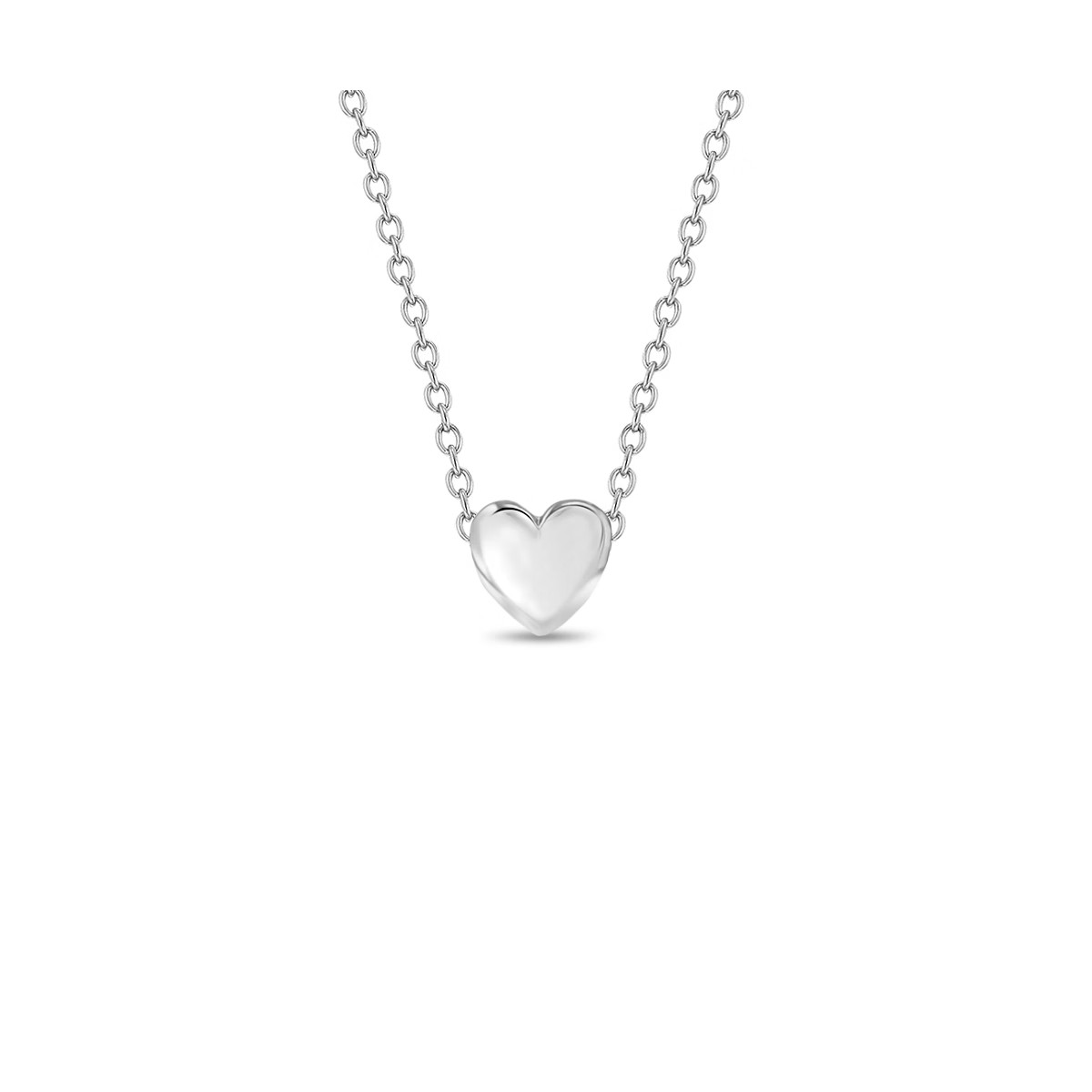 Girls' Dainty Puffed Heart Sterling Silver Necklace - In Season Jewelry | Target